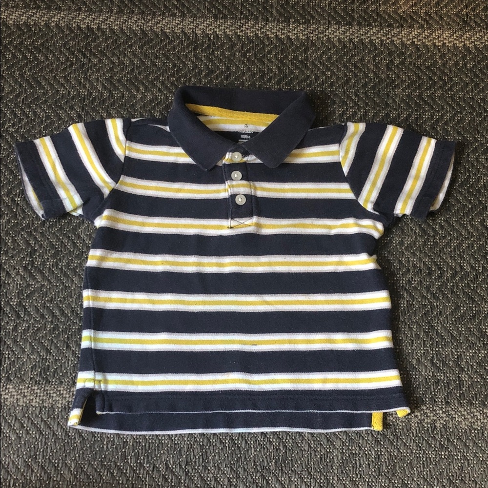 Old Navy Navy, Yellow & White Striped Polo